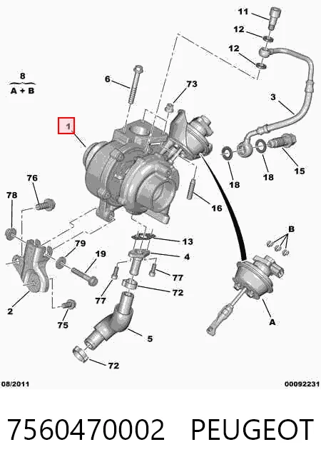 7560470002 Peugeot/Citroen Turbo para motor