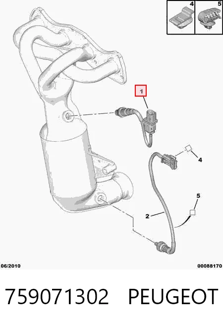759071302 Peugeot/Citroen Sensor de oxígeno previo al catalizador