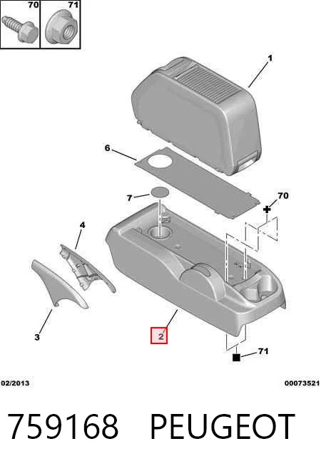 759168 Peugeot/Citroen Soporte de reposabrazos