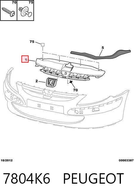 Rejilla para Peugeot 307 (3B)
