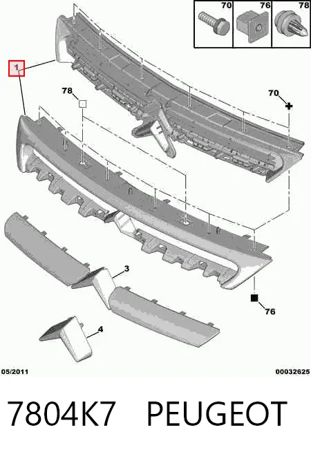 Parrilla para Citroen C8 EA, EB