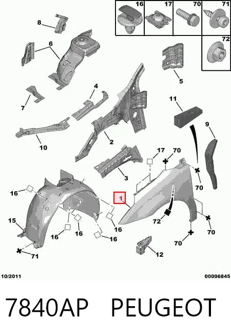 Comprar Aleta delantera izquierda Citroen C4 I 