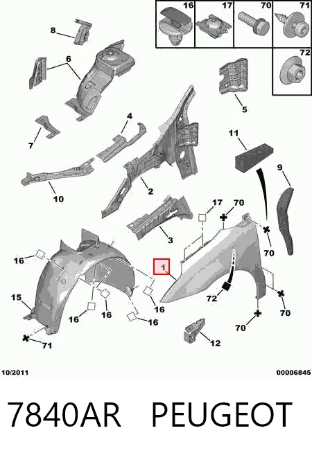  Aleta delantera izquierda Citroen C4 1