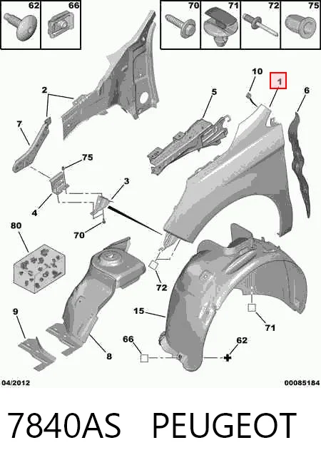 Aleta delantera izquierda Polcar 233801J