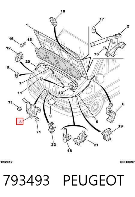 Cerradura de Capot Citroen Jumper  (2002-2006)