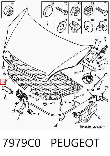 Comprar Aislamiento acústico del capó Citroen Xsara  N68 a bajo precio