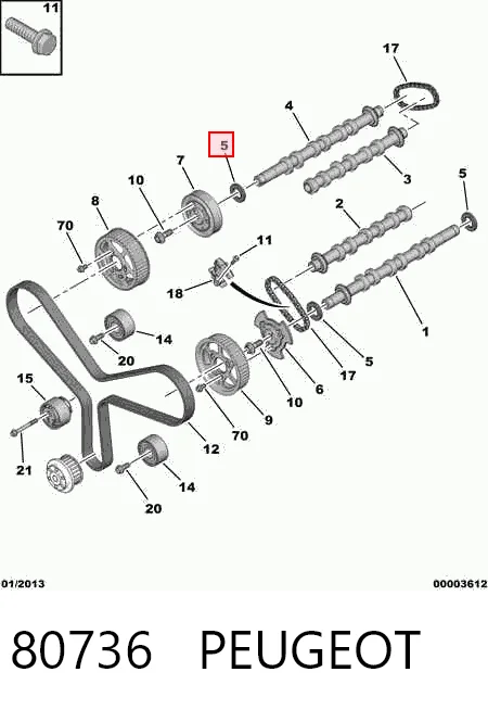 Retén de árbol de levas para Land Rover Range Rover SPORT I L320