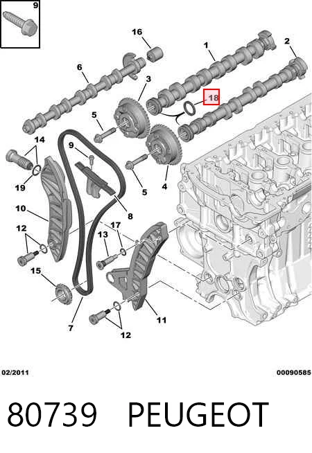 80739 Peugeot/Citroen Retén delantero del árbol de levas