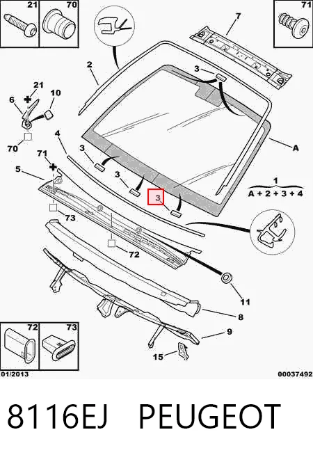 Parabrisas delantero  Citroen C5  (2001-2004)