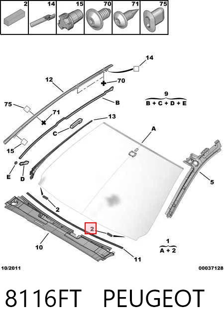 Comprar Parabrisas Peugeot 607 9D, 9U a bajo precio