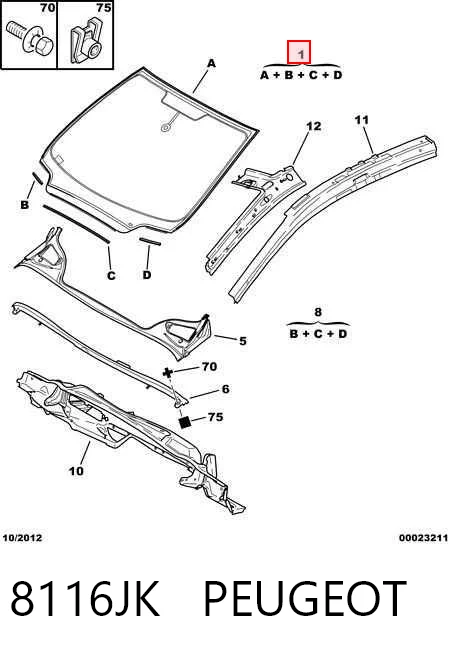 Parabrisas delantero  Peugeot 307  (2000-2012)