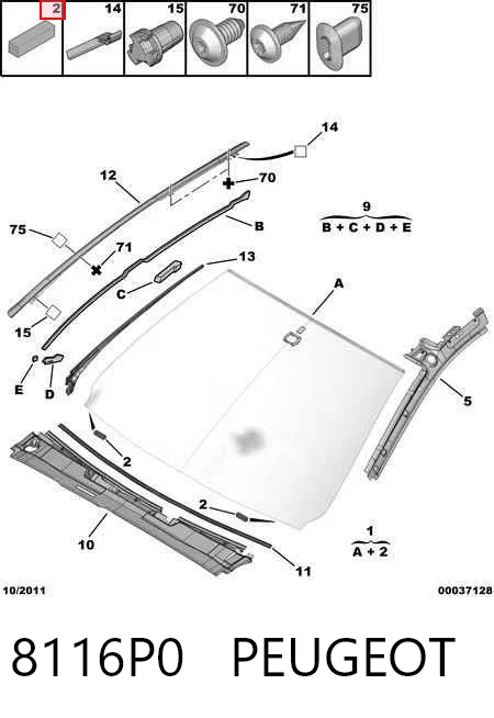 Parabrisas para Peugeot 607 9D, 9U