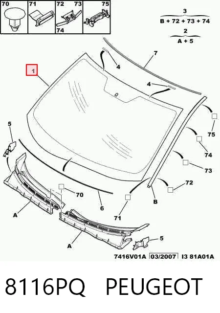 Parabrisas delantero  Mitsubishi Outlander II (2005-2012)