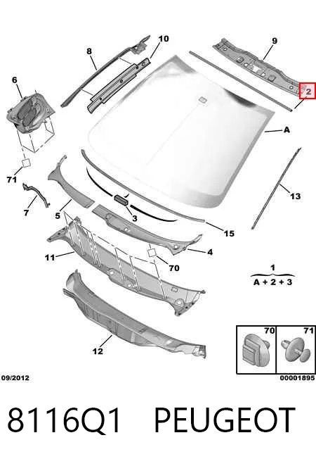 Parabrisas de coche Peugeot 206  (2E, K)