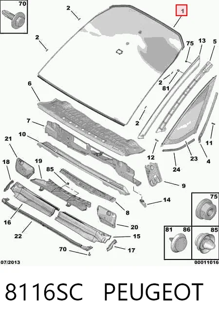Parabrisas delantero  Citroen C4  (2006-2013)
