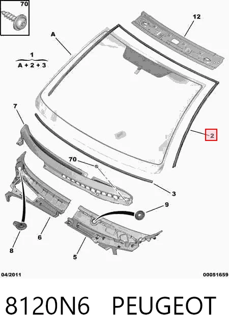 Moldeado del parabrisas Citroen C3 I (FC)