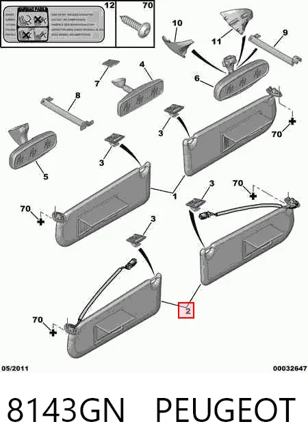 Precio del repuesto Visera parasol C8  monovolumen