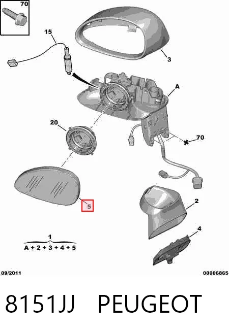 Espejo izquierdo Citroen C4 I sedán (2006 - 2011) precio, desde 45,01 EUR