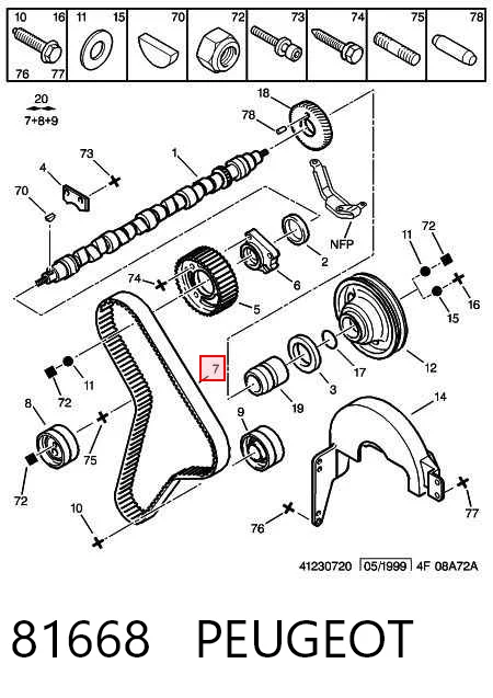 81668 Peugeot/Citroen Correa dentada