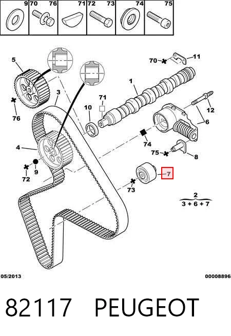 Rodillo intermedio de correa dentada para Citroen ZX  (N2)