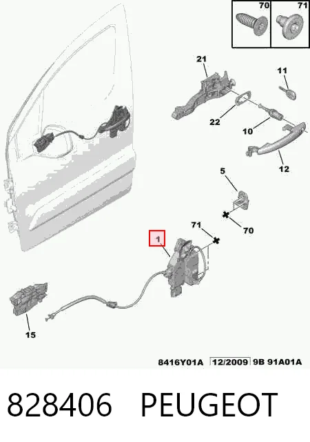Cerradura de puerta para Citroen Berlingo  B9