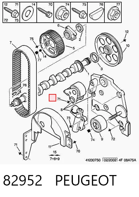 82952 Peugeot/Citroen Tensor, correa dentada