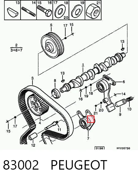Rodillo intermedio de correa dentada 205 I hatchback (1983-1987) original desde 25,55 €