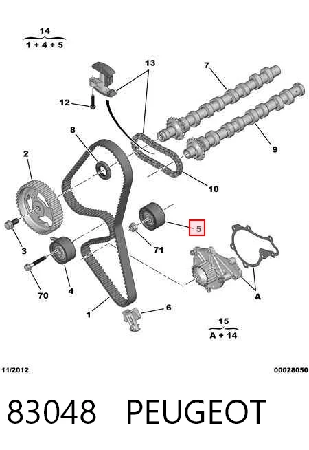 Rodillo intermedio de correa dentada Ford Fiesta VI (CB1)