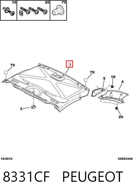 Comprar Guarnecido de techo Peugeot 307  3B a bajo precio