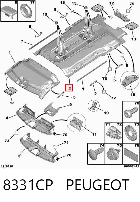 Comprar Guarnecido de techo Citroen Jumpy II  a bajo precio