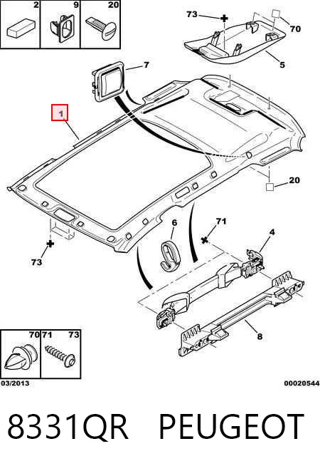 Comprar Guarnecido de techo Peugeot 307  3H a bajo precio