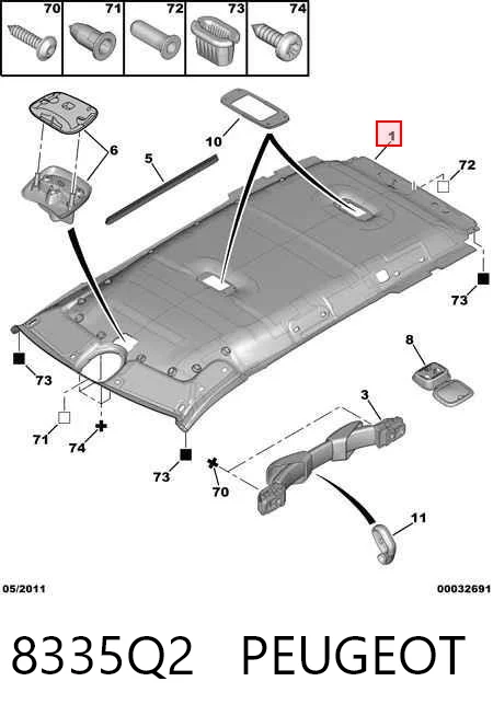 Comprar Guarnecido de techo Peugeot 807 E a bajo precio