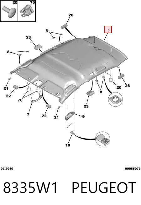 Comprar Guarnecido de techo Peugeot 308 I 4A, 4C a bajo precio
