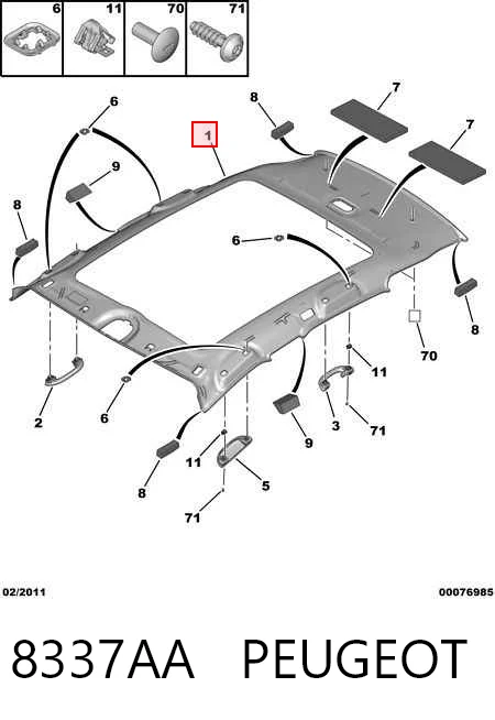Comprar Guarnecido de techo Peugeot 3008 0U a bajo precio