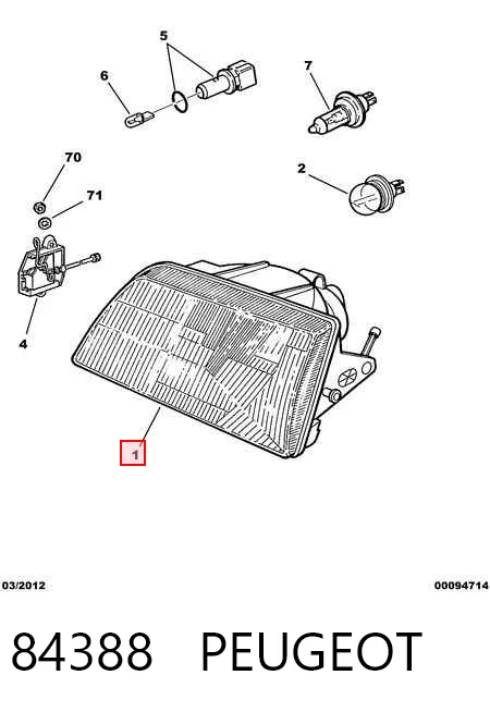 Faro delantero derecho 205 I hatchback (1983-1987) original desde 28,73 €