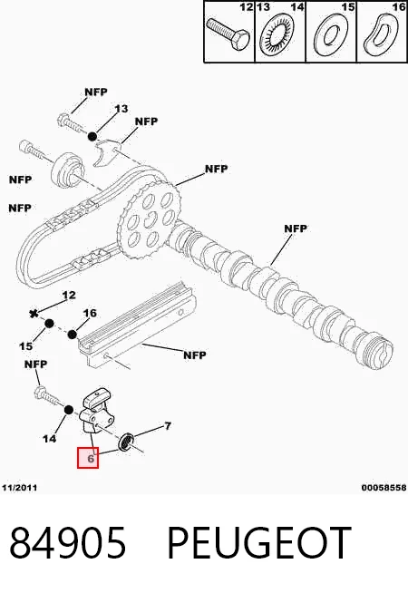 Tensor de cadena de distribución para Peugeot 205 I 741A, C