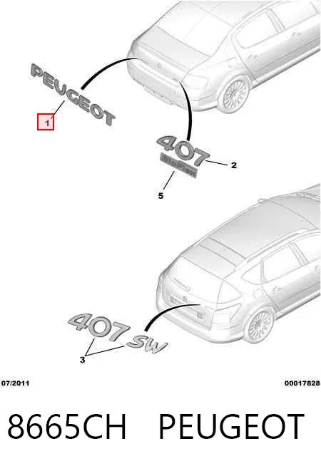 Comprar Emblema de tapa de maletero Peugeot 407 6D a bajo precio