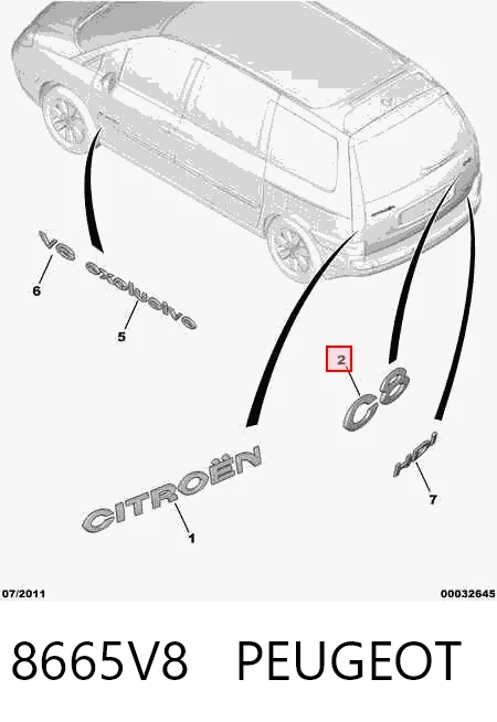 Comprar Emblema de tapa de maletero Citroen C8  EA, EB a bajo precio