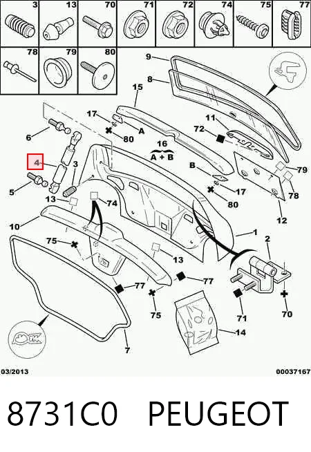 Muelle neumatico maletero Saxo  hatchback (1996-2004) original desde 17,61 €