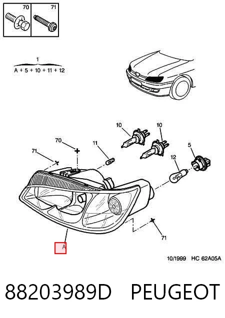 Comprar Faro derecho Peugeot 306  7A