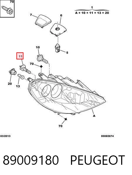 Faro delantero derecho Peugeot 807 