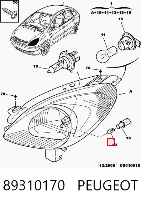  Faro izquierdo Citroen Xsara 