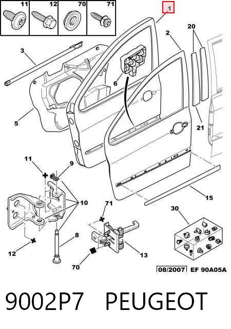 Puerta delantera izquierda para Peugeot 307 (2000-2012) desguace