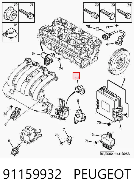 Sensor de temperatura del aire de admisión para Citroen C5 RW