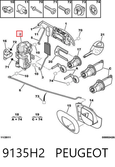 Comprar Cerradura de puerta delantera izquierda Peugeot 306 7A a bajo precio