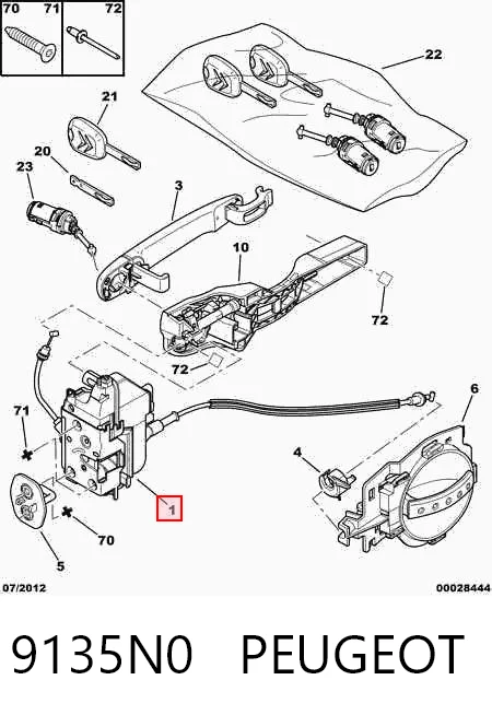 Cerradura de puerta para Citroen C3 I FC