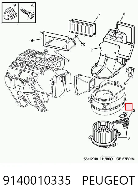 9140010335 Peugeot/Citroen Resistencia de calefacción
