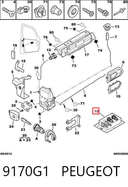 Comprar Juego de cilindros de cerradura Peugeot 306  7A a bajo precio
