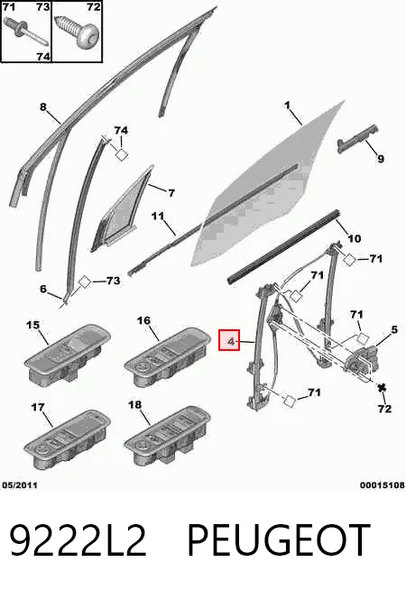 Mecanismo elevalunas delantero derecha para Citroen C8  (EA, EB)