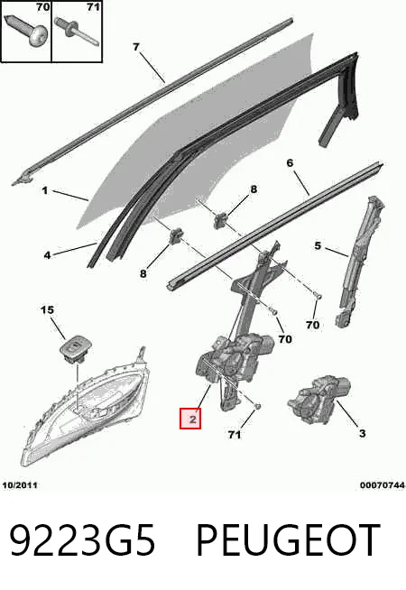 Mecanismo de elevalunas de la puerta trasera izquierda AC1409 Magneti Marelli